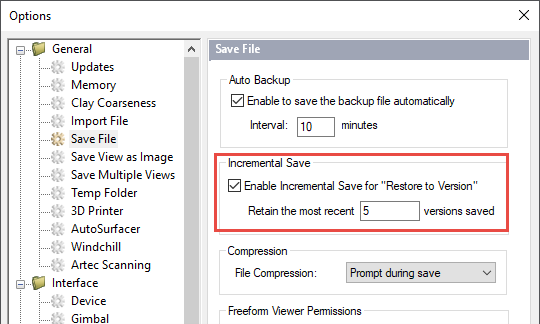 How to Enable Incremental Save