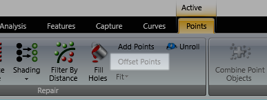 Why is Offset Points inactive in the Points menu