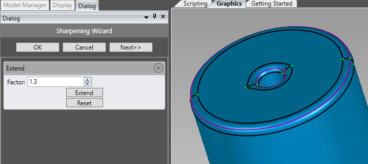 How do I use the Sharpening Wizard to create sharp edges on my polygon ...