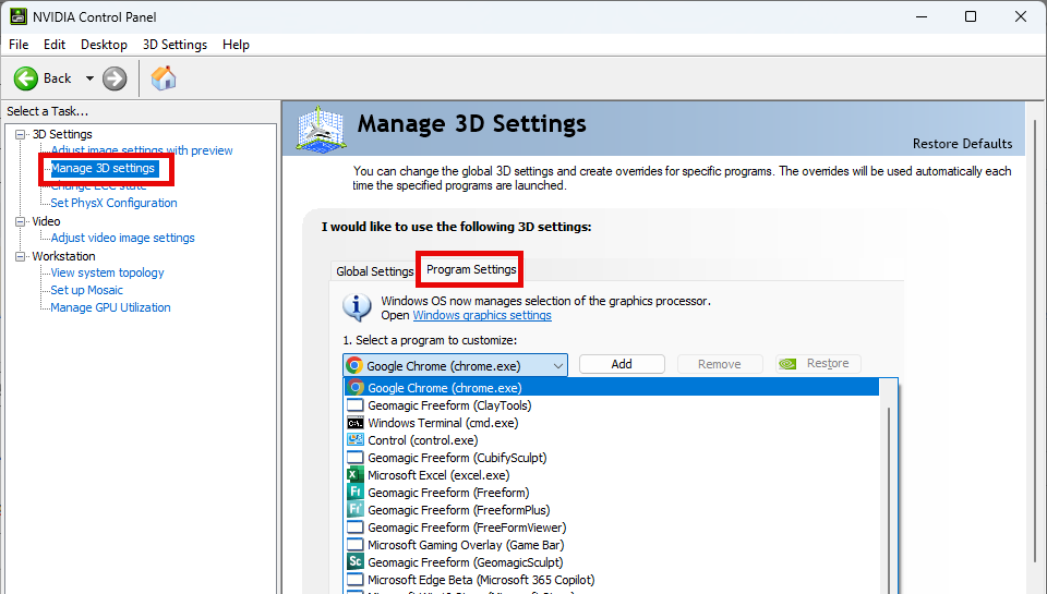 Installing Freeform Display Profile (Nvidia Graphics Card)